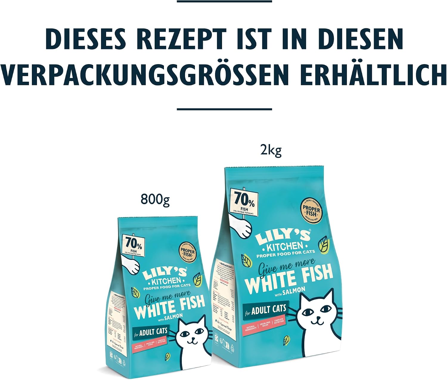 Detalle 2 de Lily's Kitchen Trockenfutter für ausgewachsene Katzen Weißfisch mit Lachs – getreidefrei, 2 kg