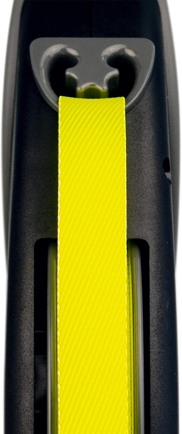 Detalle de flexi Giant Professional – Laisse rétractable à sangle 10 m pour chien jusqu’à 50 kg (Noir/jaune fluo)