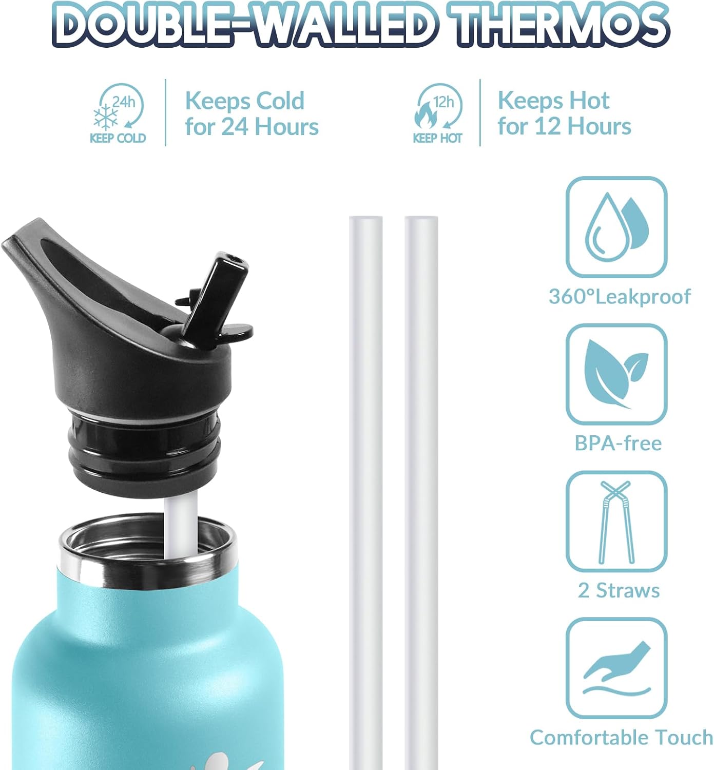 Detalle 2 de HoneyHolly Cantimplora 500ml Agua Fría/Caliente 💧
