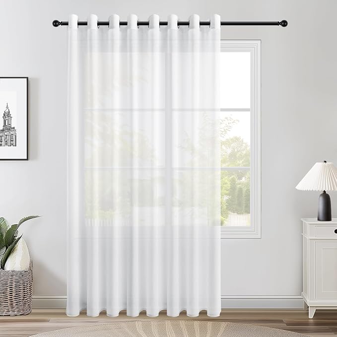 Detalle de Topfinel Cortinas Translucidas para Ventanas Grandes 228x228cm 🏡