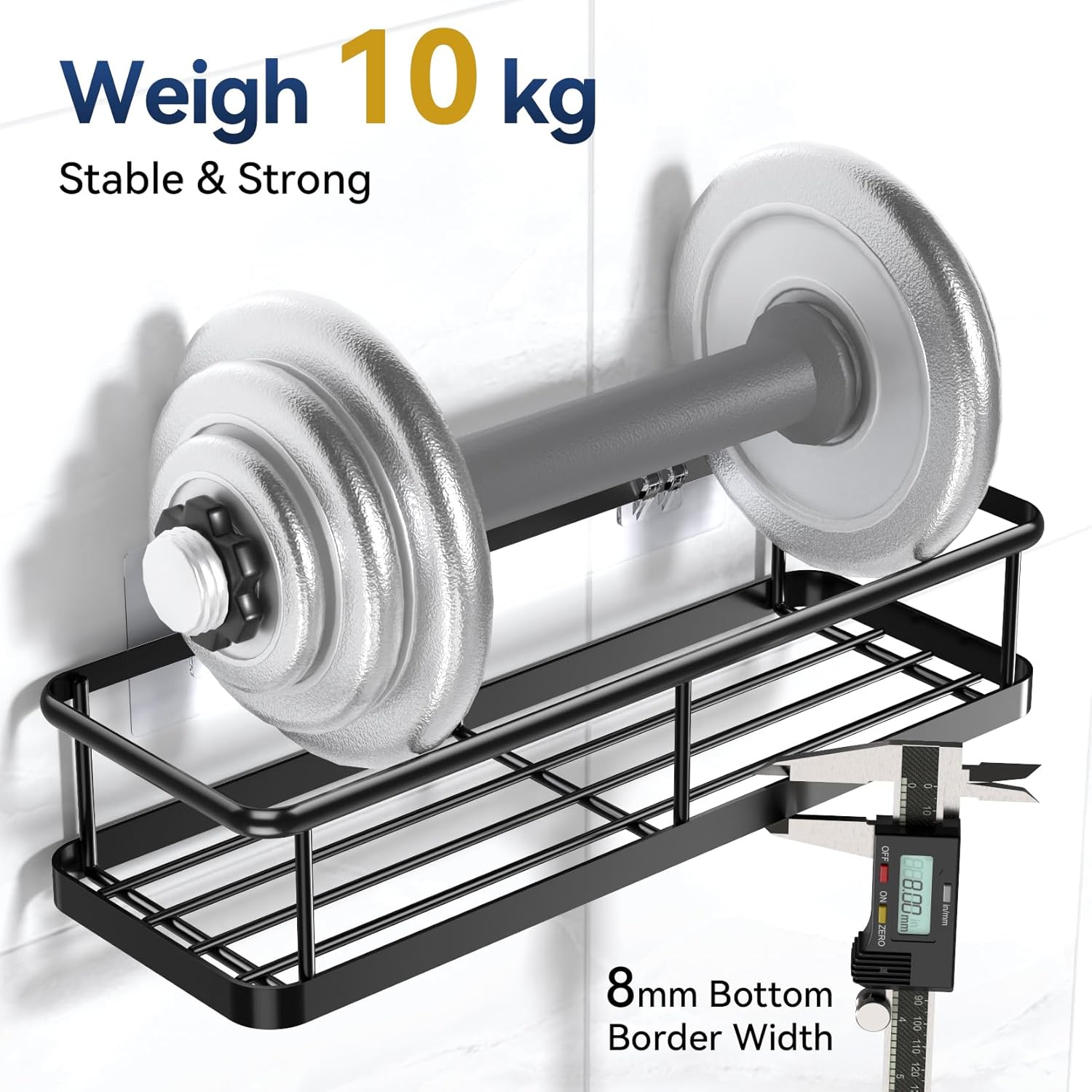 Thumbnail 3 de YASONIC Shower Caddy: Rustproof, Large-Capacity No-Drill Wall Shelf (2 Pack)