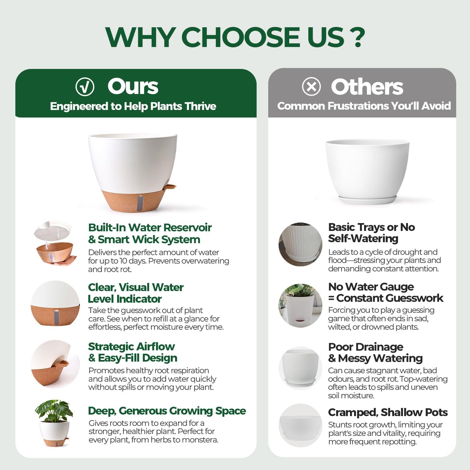 Thumbnail 3 de T4u T4U 25cm self-watering plant pots 2 pack