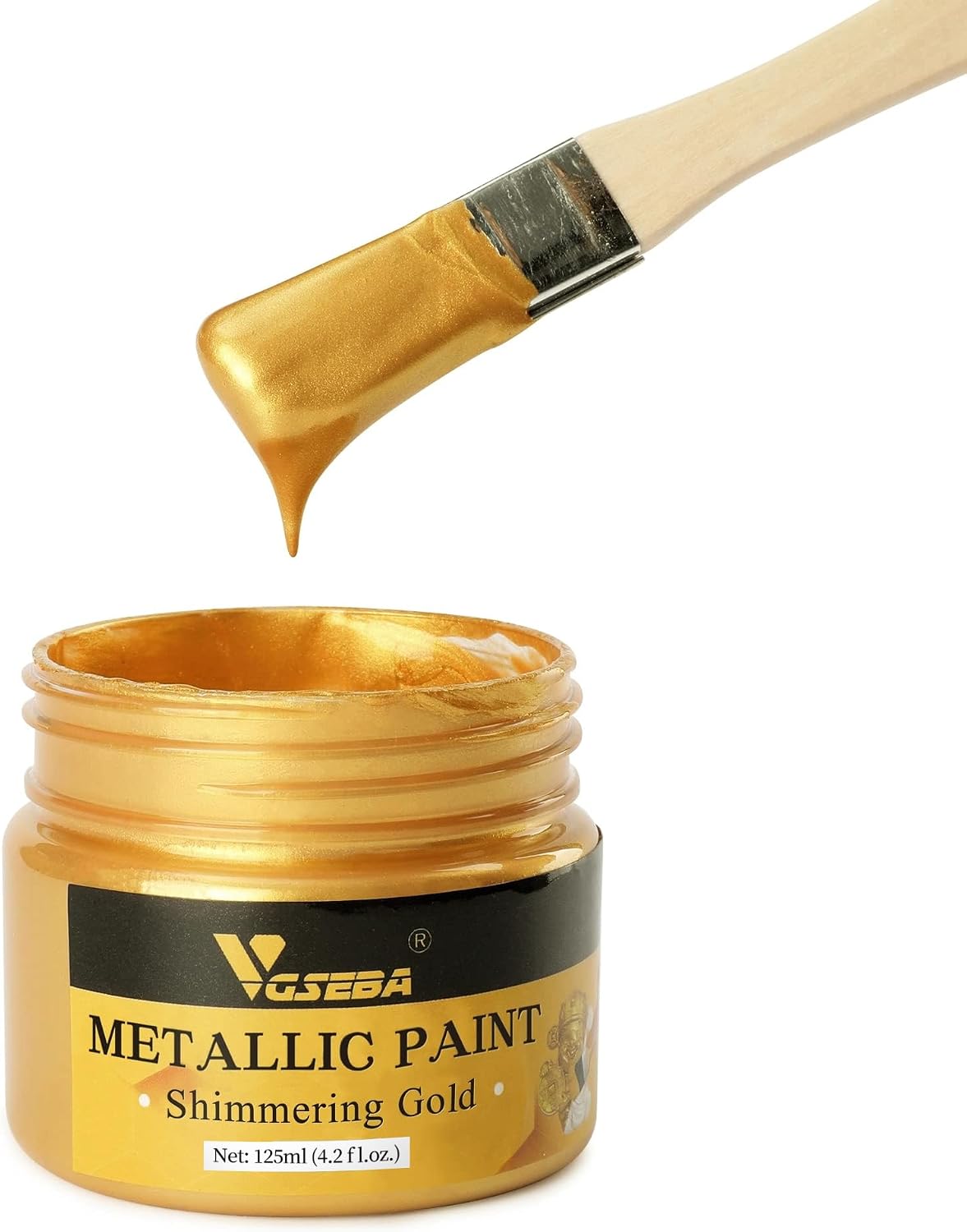 Detalle de VGSEBA Acrylic Metallic Gold Paint 125 ml 🎨