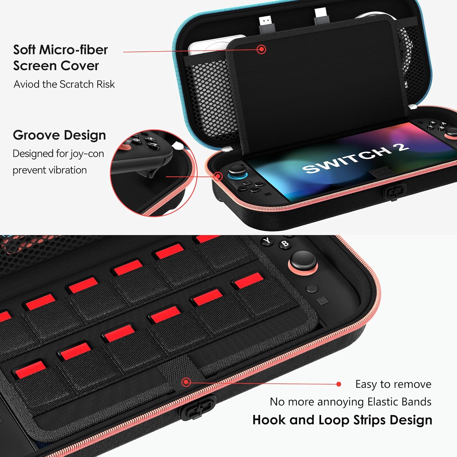 Thumbnail 6 de ivoler Charging Cable Port Case for Switch 2, holds 12 cards