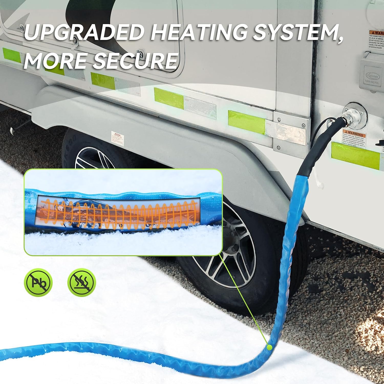 Detalle de RVMATE Heated Water Hose for RV 50FT -20°F Thermostat 🫗