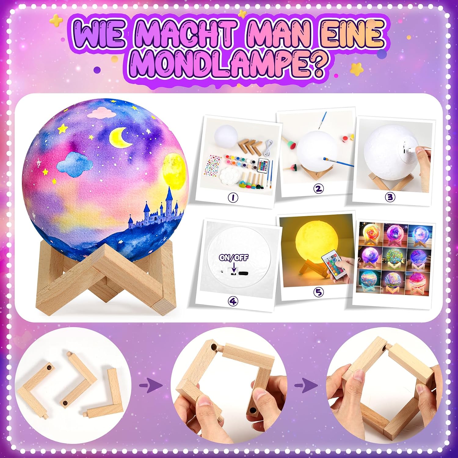 Thumbnail 5 de Pourbibi Mondlampe Space Kit 13 cm 🌙