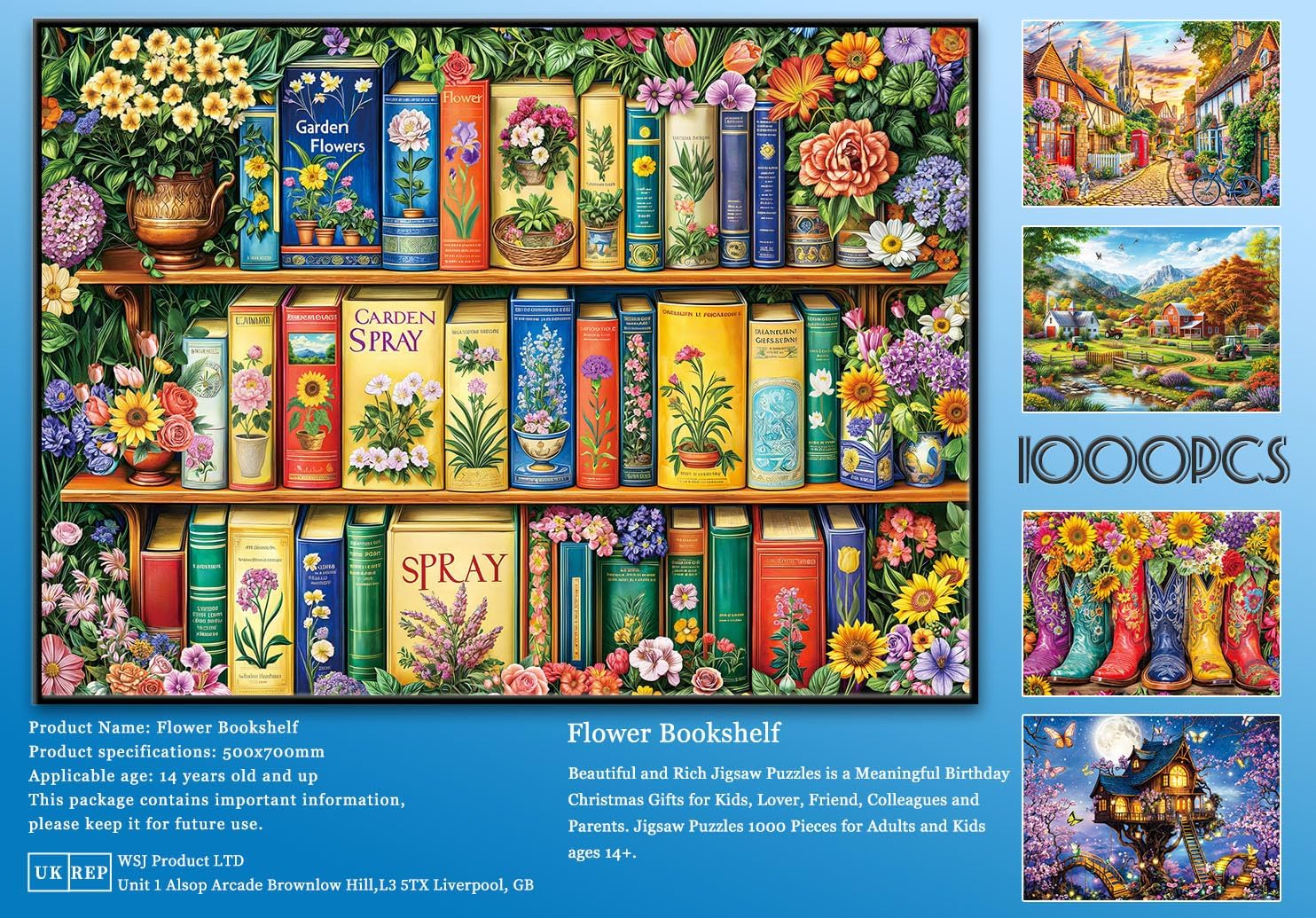 Thumbnail 6 de 1000 Piece Colourful Gardening Book Puzzle
