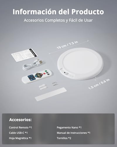 Thumbnail 6 de Bojim Lámpara inalámbrica con sensor de movimiento para baño y trastero – 6000 mAh, IP44