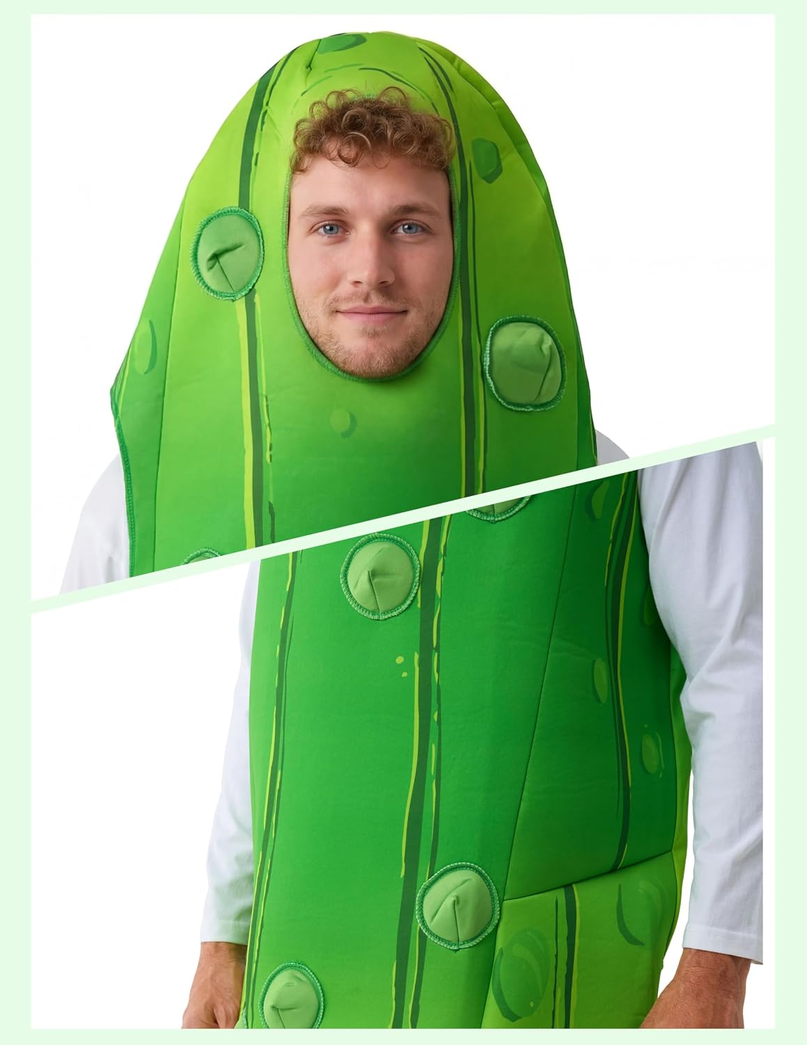 Detalle 1 de Spooktacular Creations BS-SQ44-7LDU Adult Pickle Costume, Unisex Polyester Jumpsuit