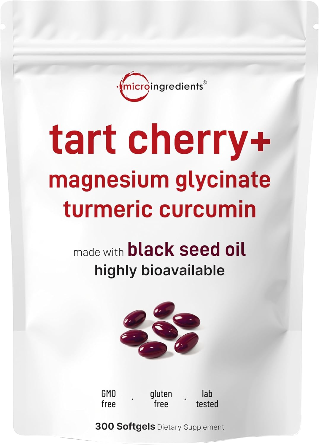 Detalle de Micro Ingredients Tart Cherry Softgels, 300 Count