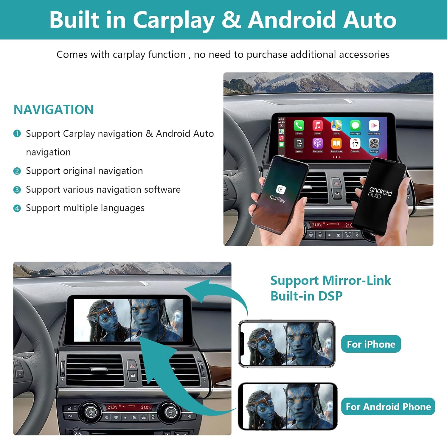 Thumbnail 5 de Ninetom Autoradio Touchscreen 10,25” per BMW X3/X4 F25/F26 (2011-2012) con CarPlay, Android Auto e MirrorLink