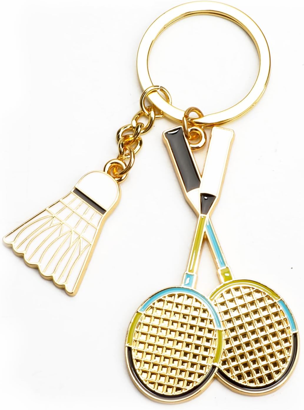 Tranbath Sport-Schlüsselanhänger mit Mini Tischtennis- und Badminton-Schläger – Fan-Accessoire fürs Büro und Verein