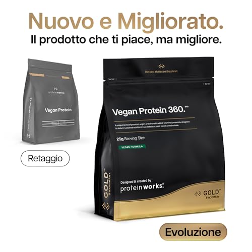 Detalle de Protein Works Vegan Protein 360 - Gold Cioccolato Morbido, 1kg