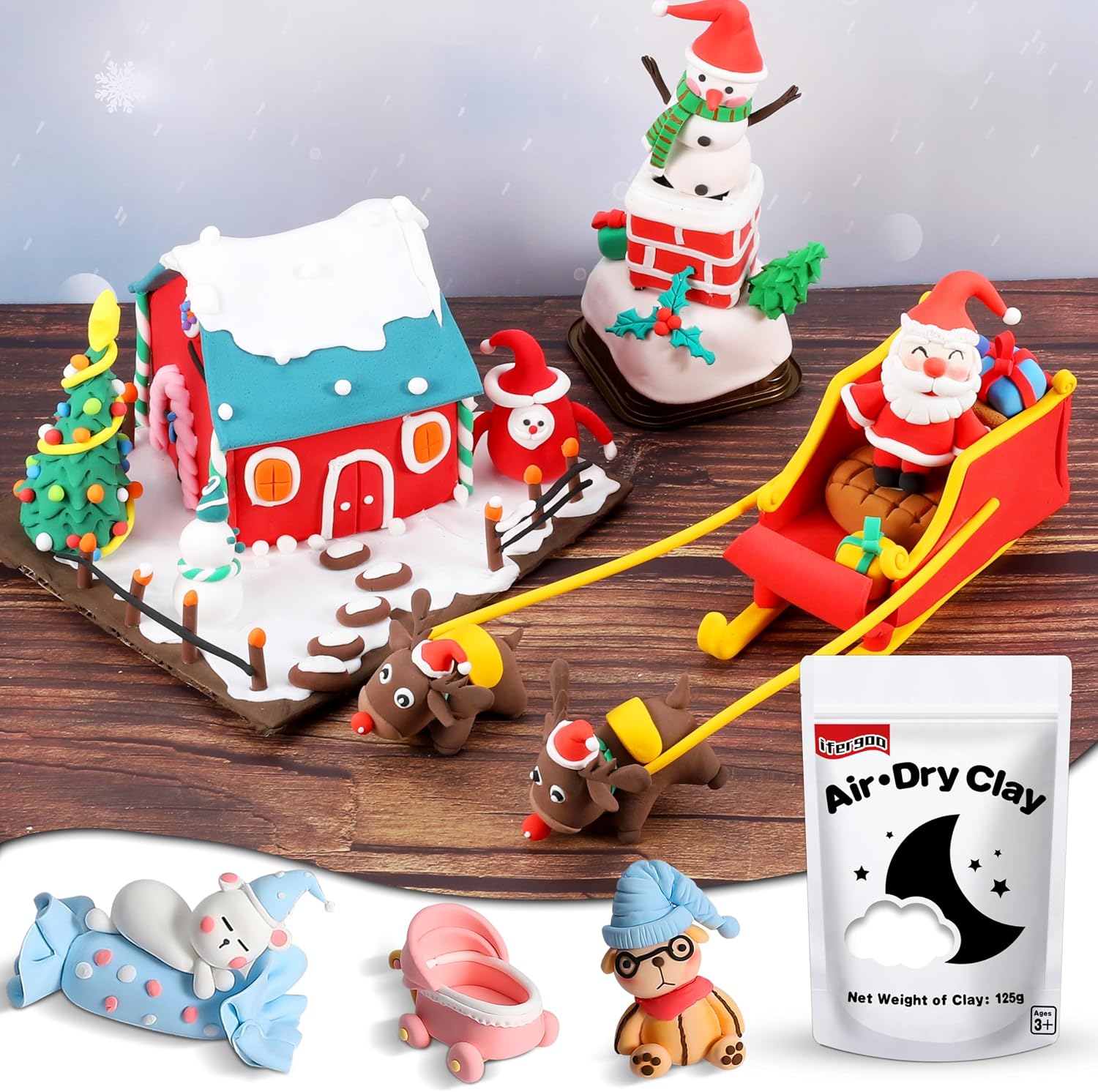 Detalle 2 de ifergoo 125g White Air-Dry Foam Clay for Kids’ Crafts and School Projects
