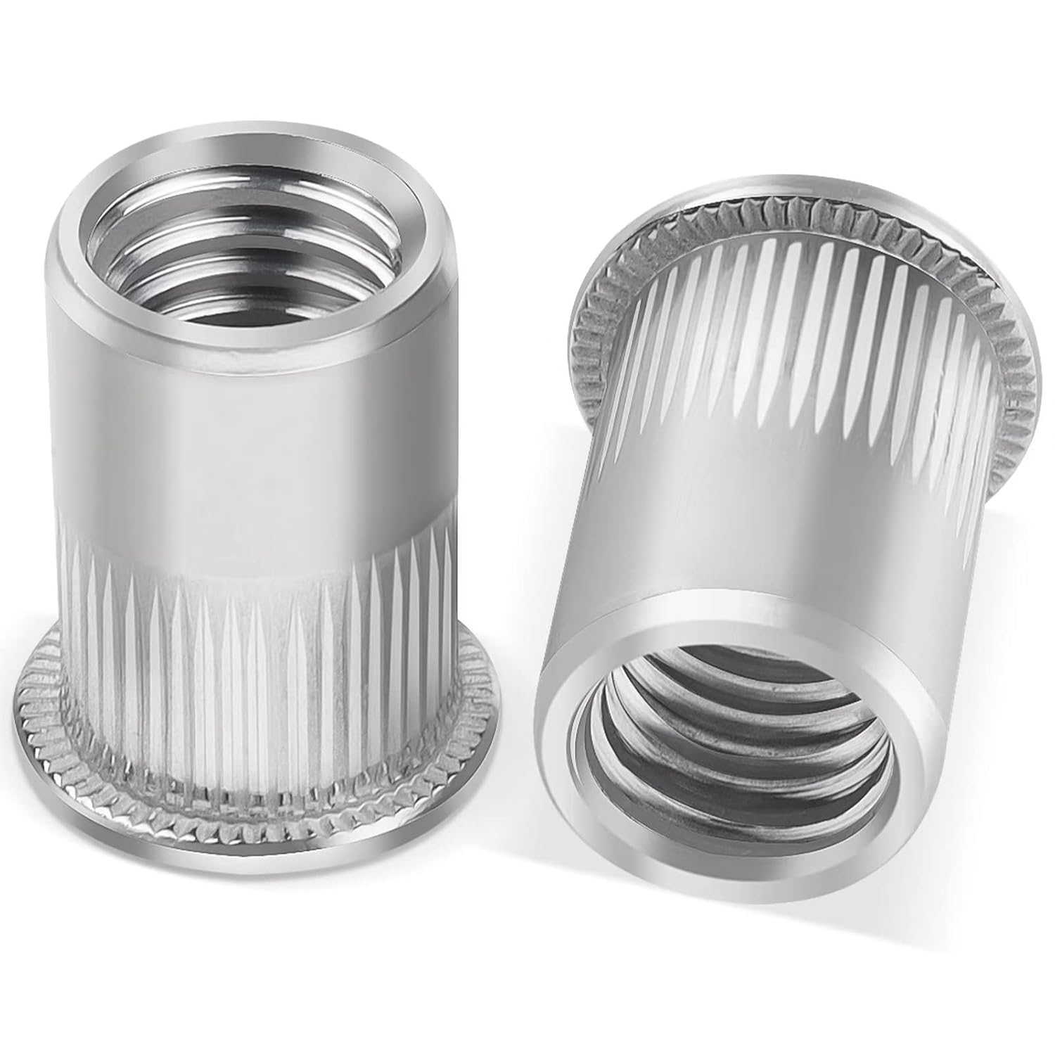 Detalle de Leryati M5 nitmuttrar i rostfritt stål A2 V2A, 20-pack med platt huvud