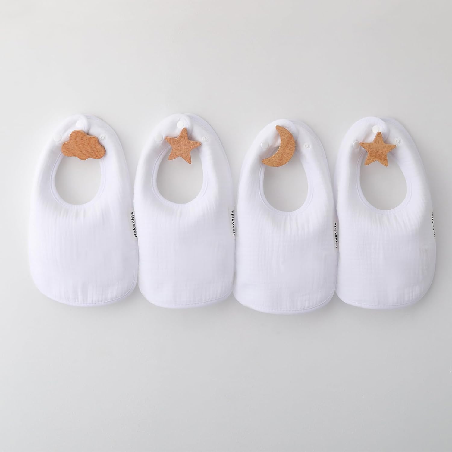 Thumbnail 5 de Hakochia Muslin Baby Bibs Extra Thick (10-Pack) for Heavy Droolers, 0–36 Months