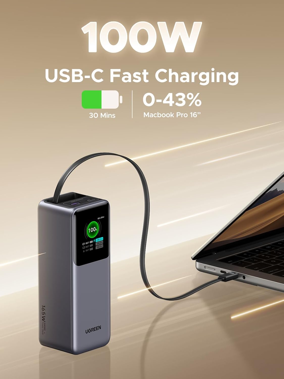 Detalle 2 de UGREEN Nexode Power Bank 20000mAh