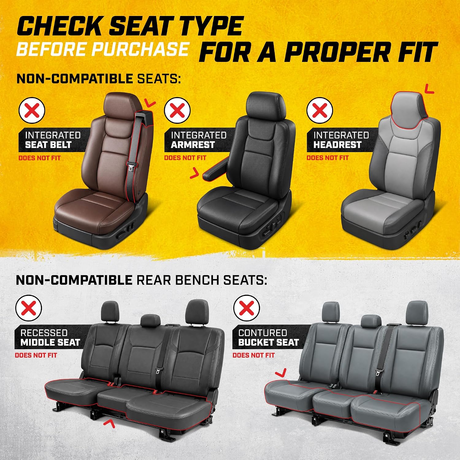 Thumbnail 1 de Cat MeshFlex Universal Front Seat Covers (Set of 2) with Breathable Mesh Back – Black