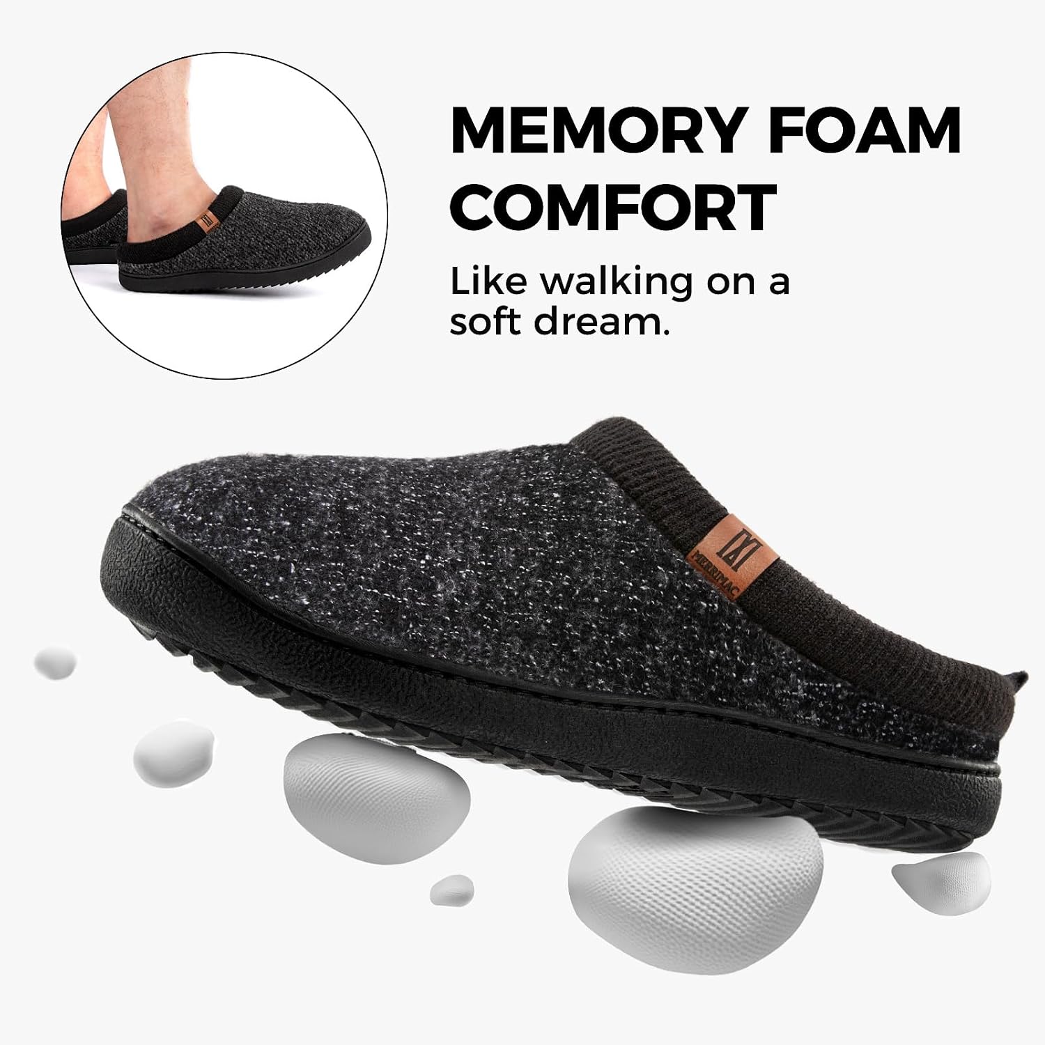 Detalle 2 de MERRIMAC Slip-on Memory Foam Slippers