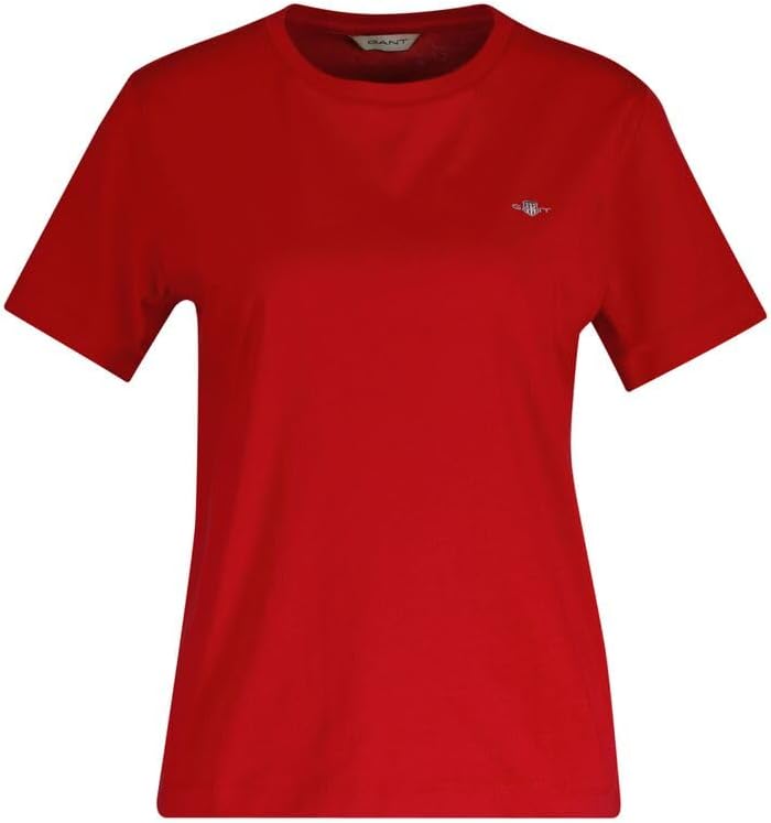 Detalle de GANT Herren Normales Schild-T-Shirt in Bubblegum Pink – normale Passform, hoher Baumwollanteil