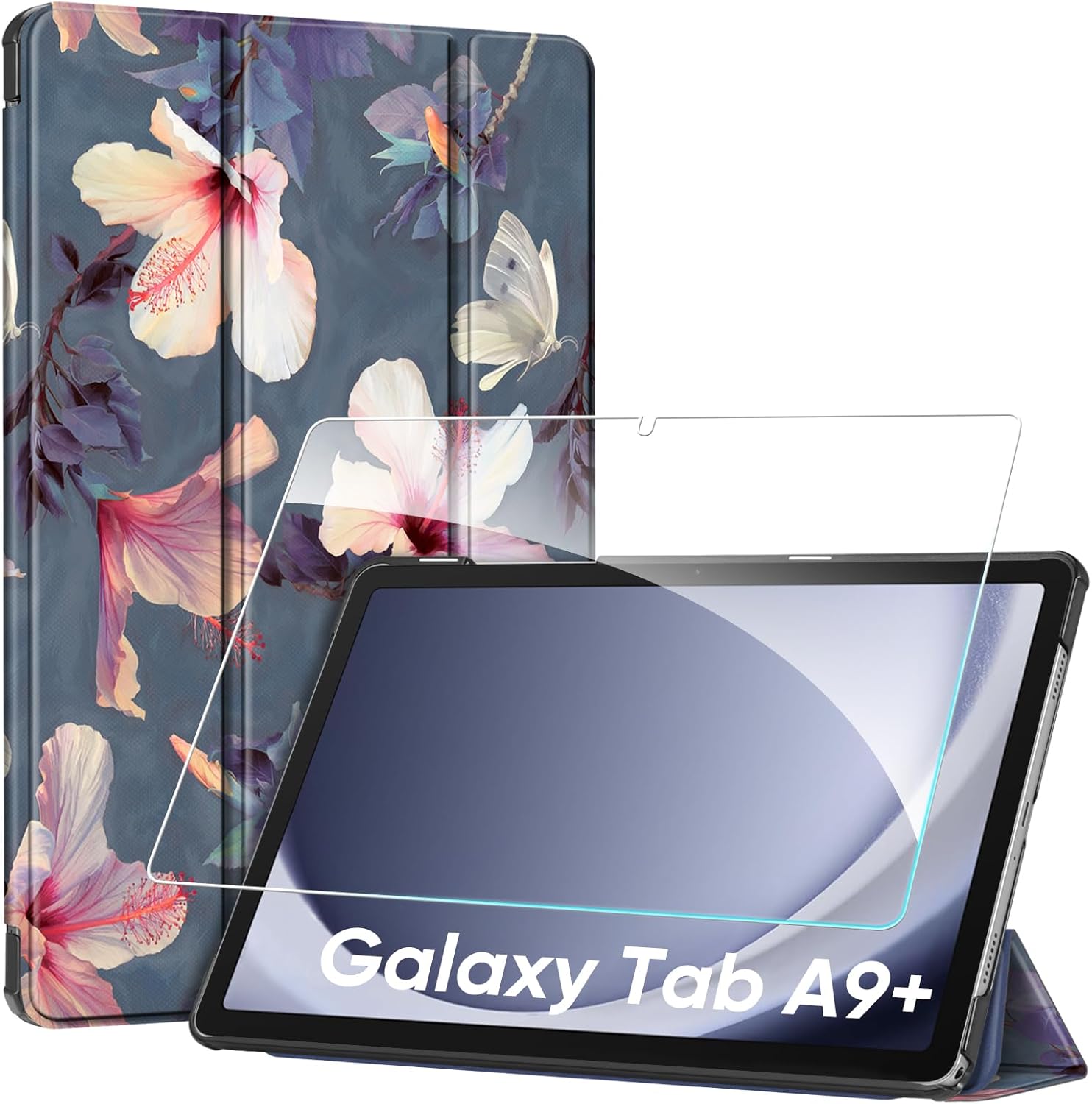Coque FINTIE pour Samsung Galaxy Tab A9 Plus 11 pouces (2023) avec écran trempé et support rabattable