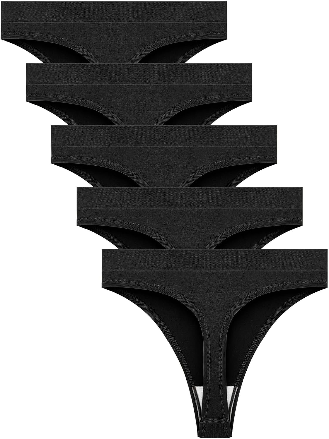 Thumbnail 6 de VOENXE Lot de 5 strings tanga sans couture à haute taille