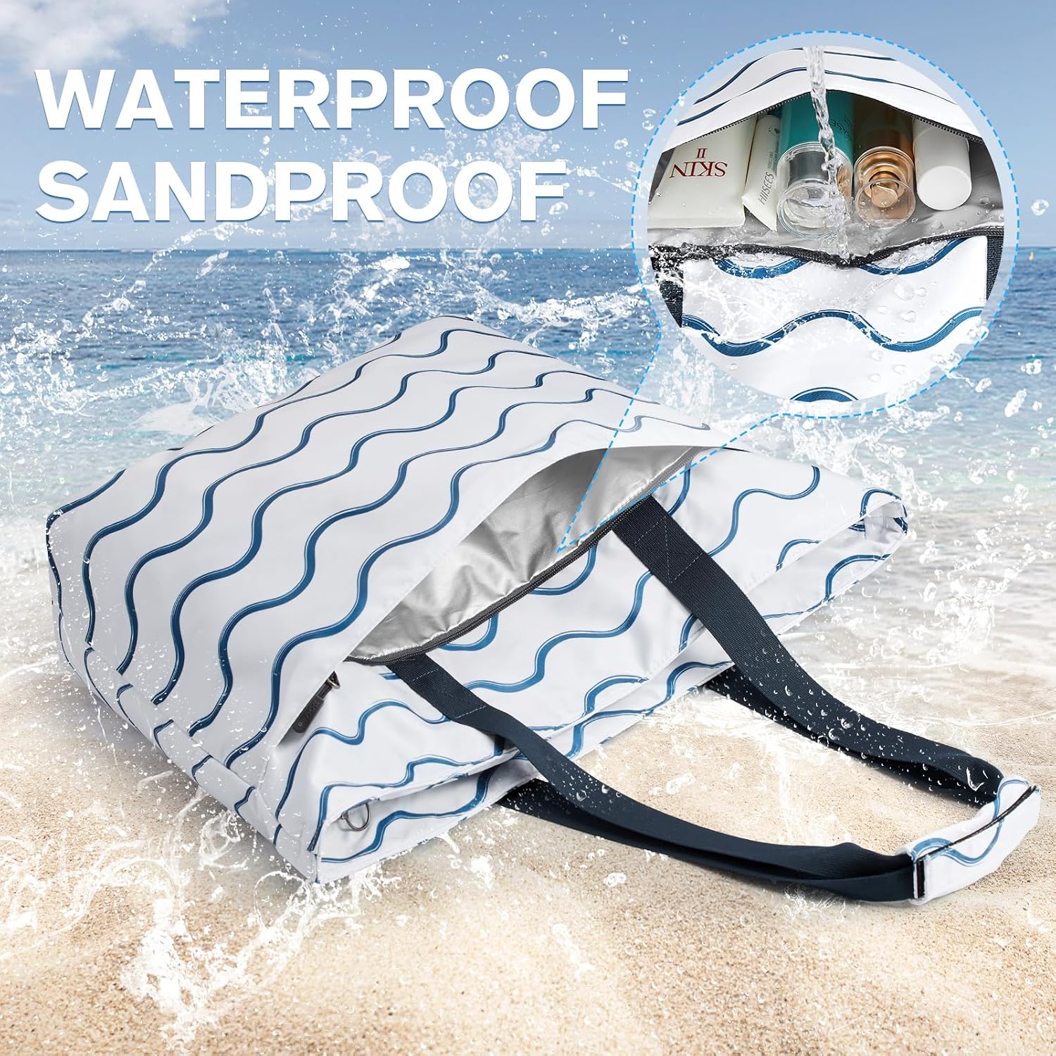 Thumbnail 2 de G4Free 30L/50L Waterproof Beach Bag for Women – Large Capacity Tote for Beach, Gym and Weekend Getaways