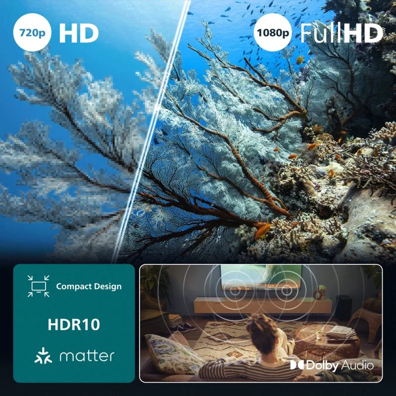 Detalle de Philips 40PFS6050: Smart TV 40" Full HD con HDR10 y Titan OS para espacios pequeños