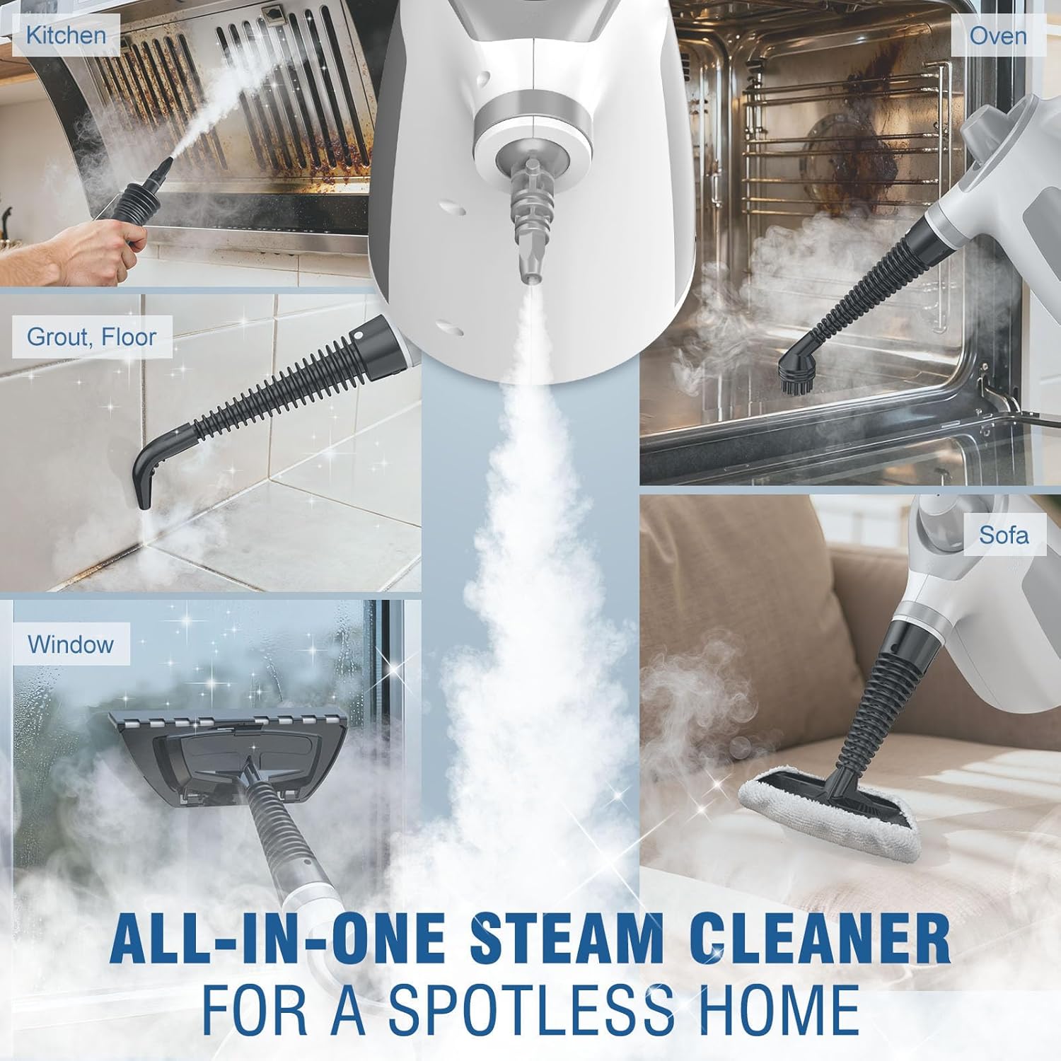 Thumbnail 3 de ASSCA Handheld Steam Cleaner 1050W: Portable, Chemical-Free Multi-Surface Cleaning