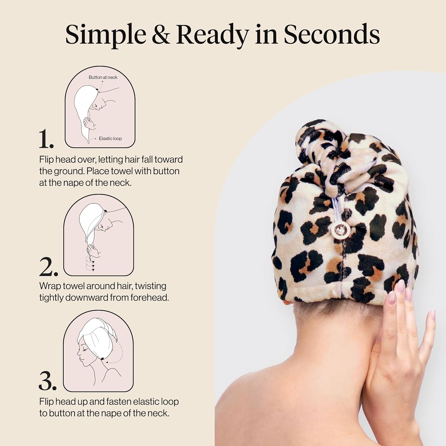 Thumbnail 6 de Kitsch Microfiber Hair Towel Wrap for Women – Leopard