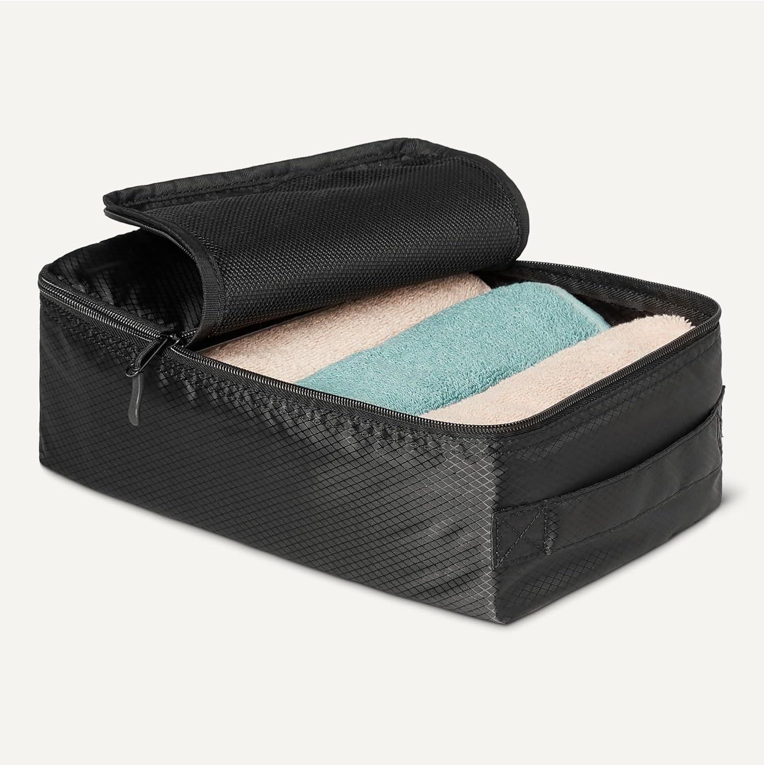 Detalle de Amazon Essentials 8-teiliges Packwürfel-Reisezubehörset – Gepäck-Organizer mit Doppelreißverschluss