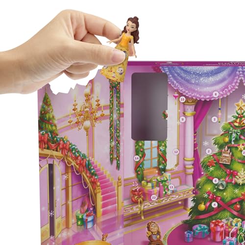 Detalle de Mattel JFG79 Calendario de Adviento Disney Princesas, 24 sorpresas y 3 muñecas