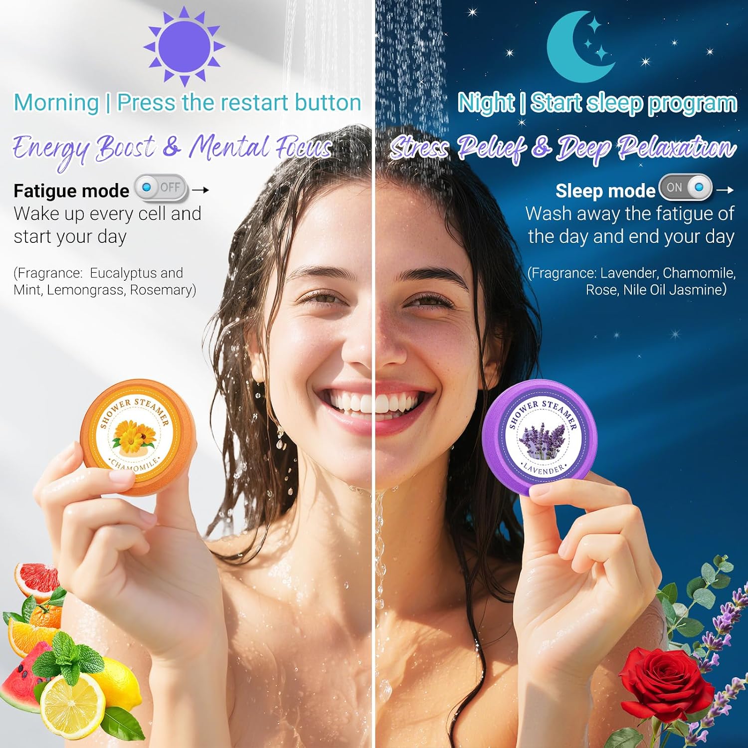 Detalle 2 de sanyi LJ0090-1 Shower Steamers, 8 Scents with Essential Oils
