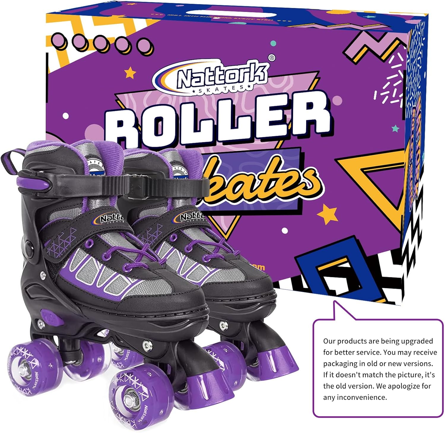 Thumbnail 5 de Nattork Adjustable Roller Skates for Kids (4 Size Adjustable) with Light-Up Wheels