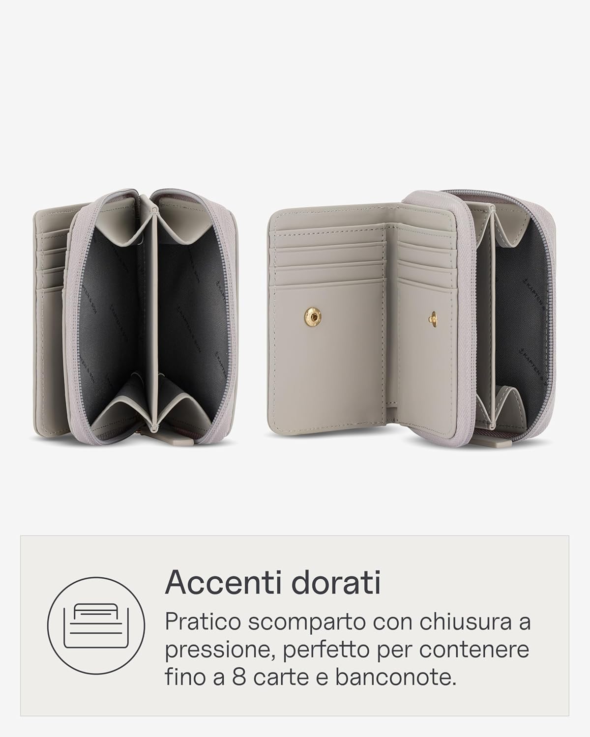 Detalle de Kapten & Son Portafoglio Donna Bergen Pro Wallet Small All Black: eleganza minimal e organizzazione compatta