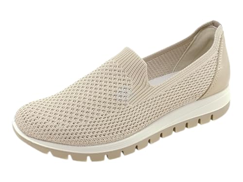 Detalle de IGI&Co 1150033 Cream Platino: Scarpe Donna Slip-On in Tessuto, Comfort e Stile casual
