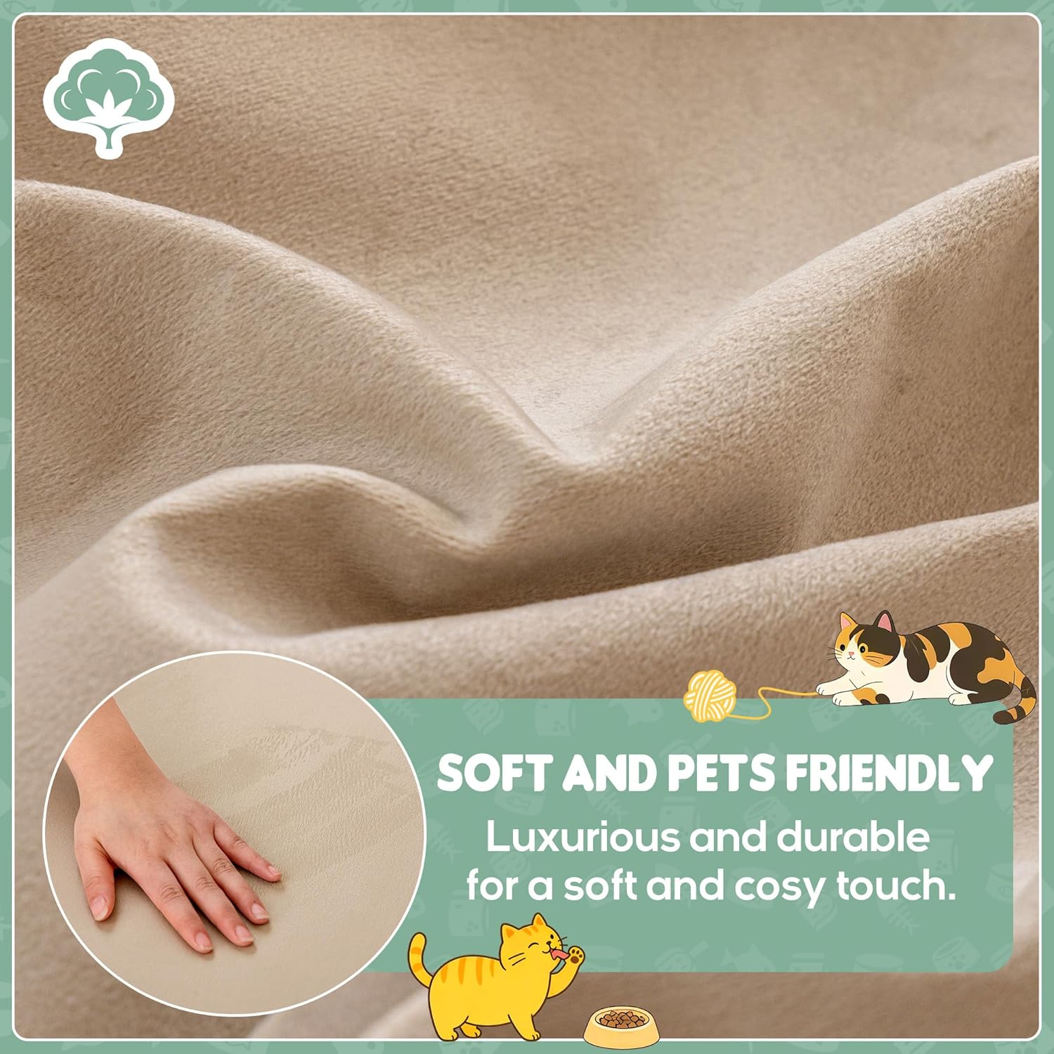 Thumbnail 1 de Loiion copridivano antigraffio per gatti Marrone chiaro 340x230 cm, impermeabile e antiscivolo