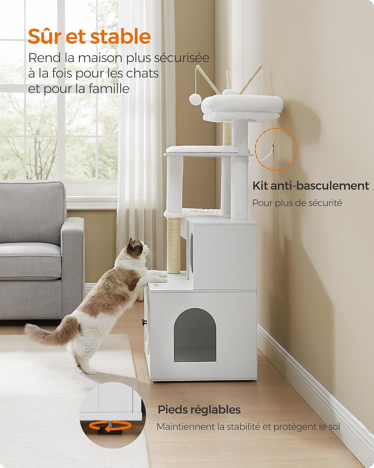 Thumbnail 6 de FEANDREA HAINS PCT113W01 krabpaal met kattenbaknis, sisal en afneembare pompons