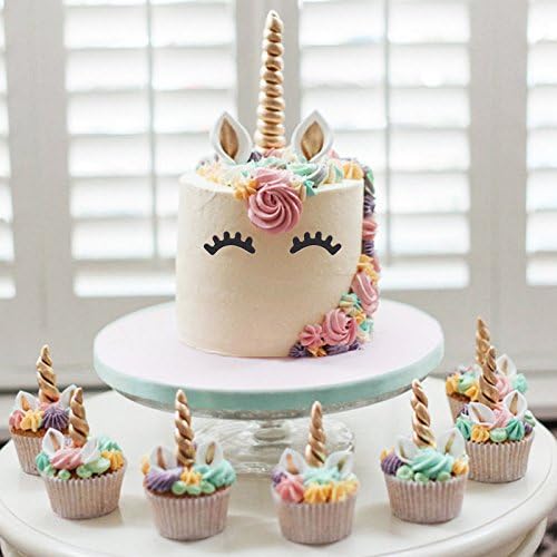 Thumbnail 4 de Opret Gold Einhorn Kuchen Topper – 5 Stk. 🎂