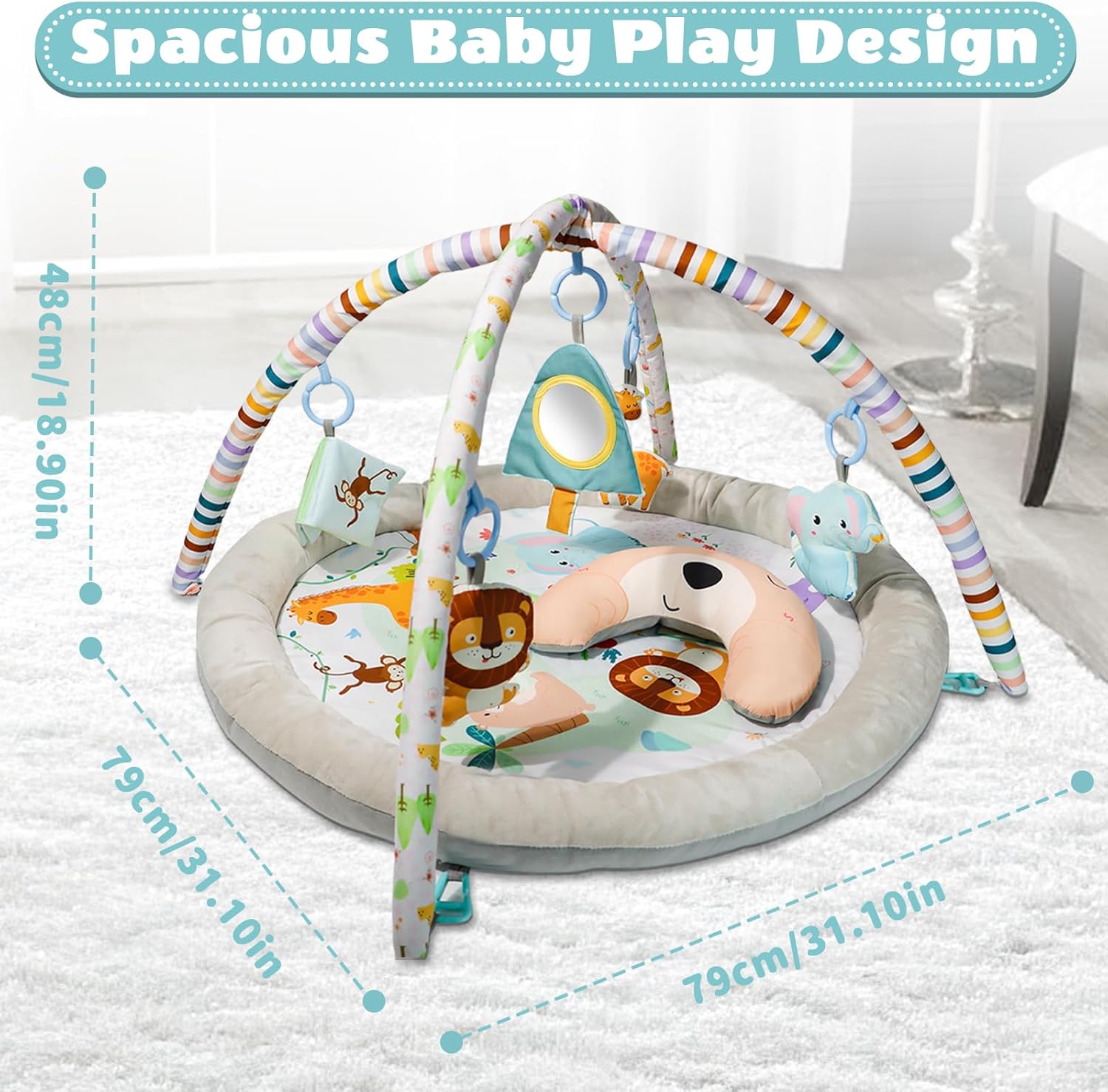 Thumbnail 2 de Plush Play Mat Baby Gym with 6 Toys