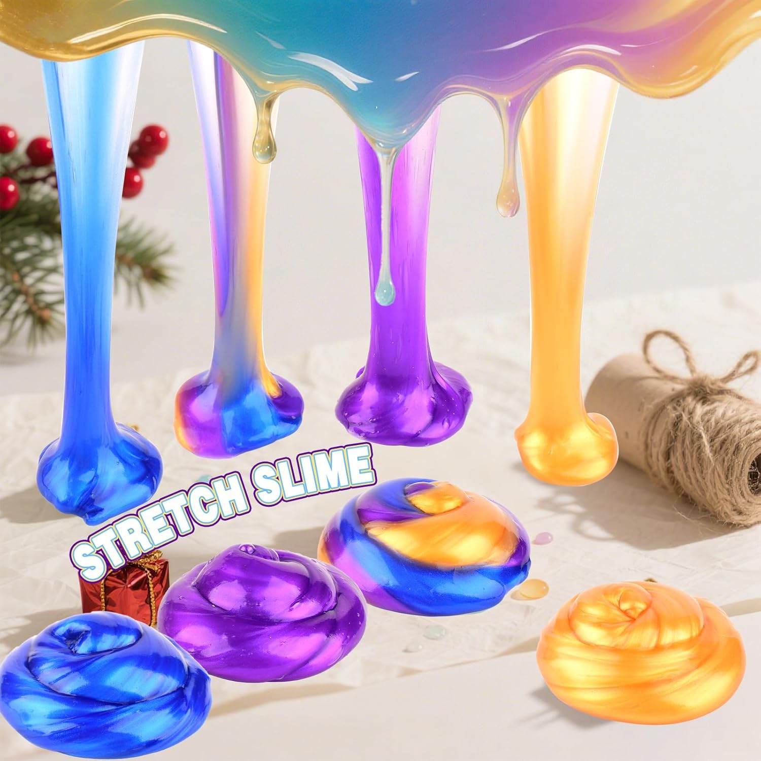 Thumbnail 5 de Galaxy Slime 24 Pack in Blue, Gold & Purple – non-sticky soft slime party favours for kids