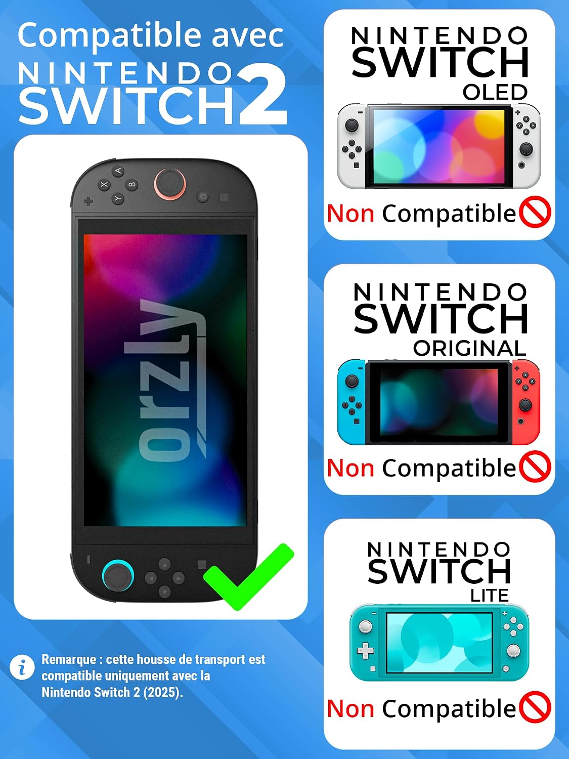 Detalle 2 de Orzly Étui Nintendo Switch 2 – 20 poches ⚙