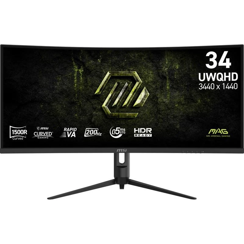 Detalle de Monitor MSI MAG 342CQRF E20: 34" UltraWide QHD, 200 Hz, VA curvo 0,5 ms