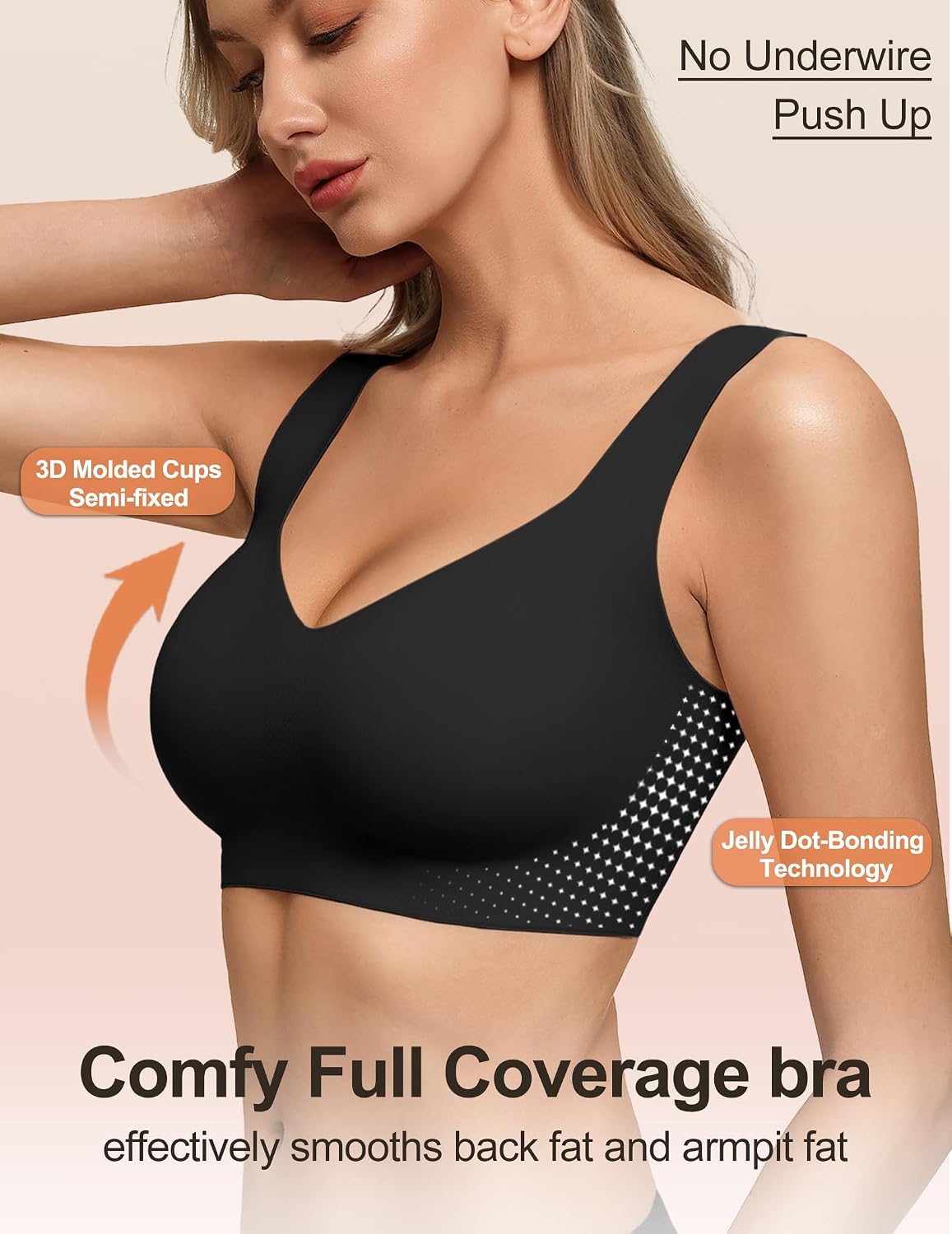 Detalle 2 de Wireless Pullover Bra in Nylon and Spandex