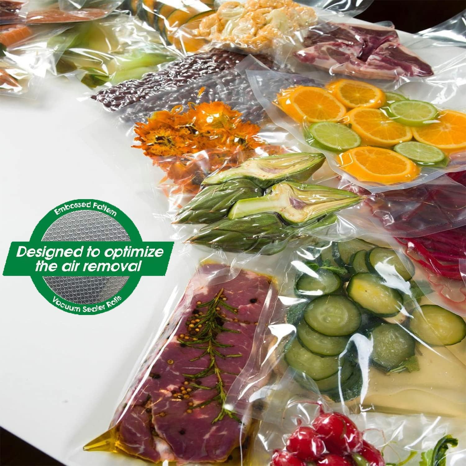 Thumbnail 4 de Kitboodle Reusable Vacuum Sealer Rolls, 8" and 11", BPA-Free, Embossed