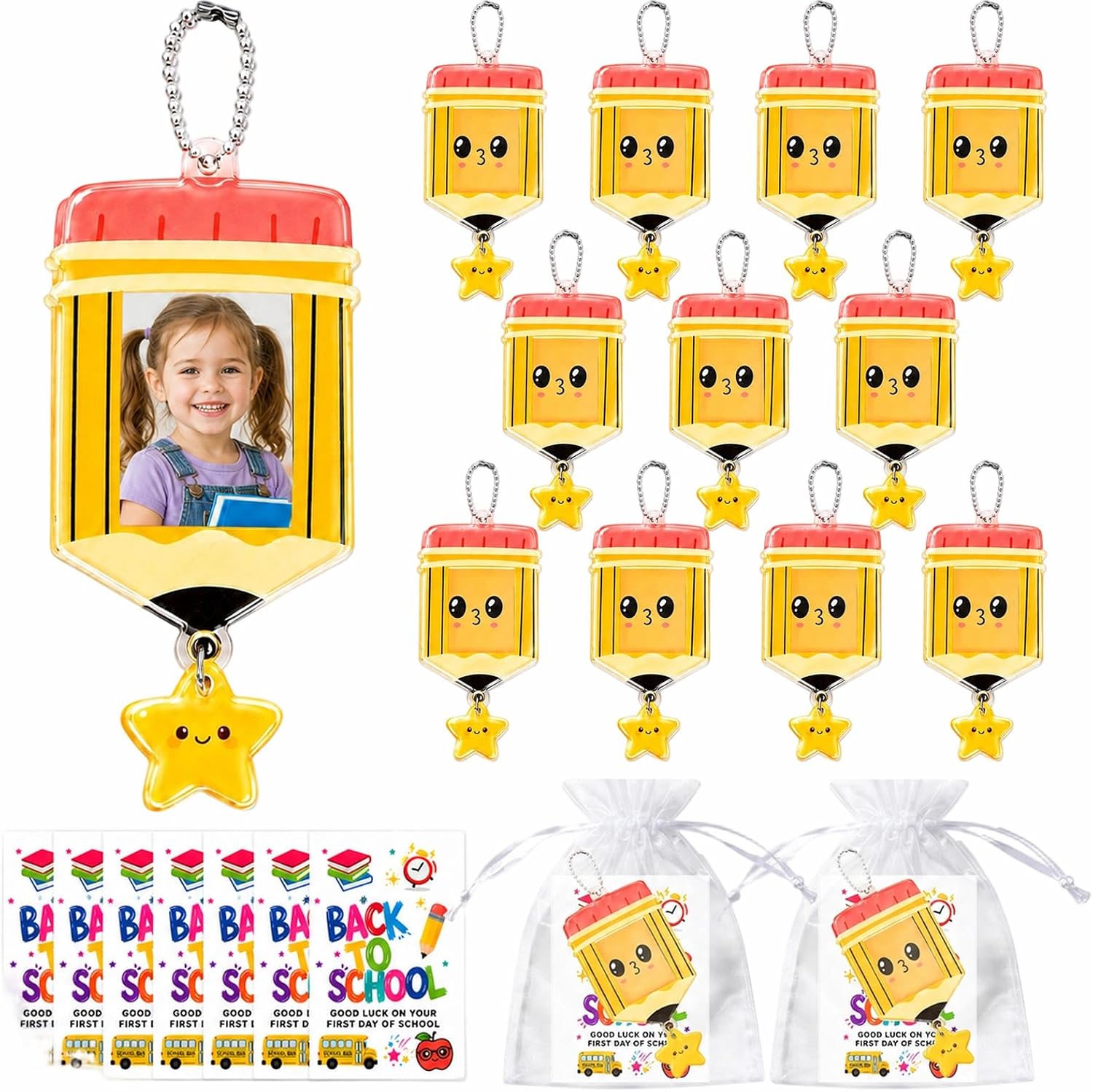 Detalle de Acrylic Pencil Photo Keychains, 12-Pack