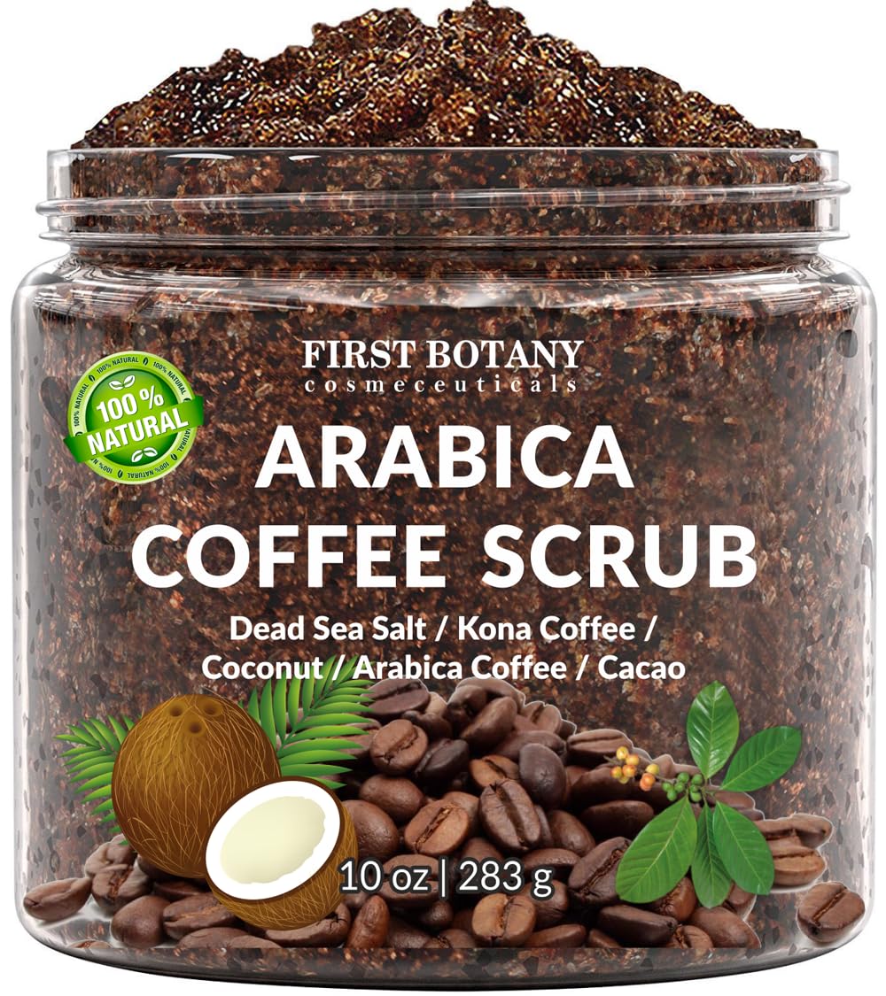 Detalle 2 de First Botany Cosmeceuticals 100% Natural Arabica Coffee Scrub (Organic Coffee, Coconut, Shea Butter) — 10 oz