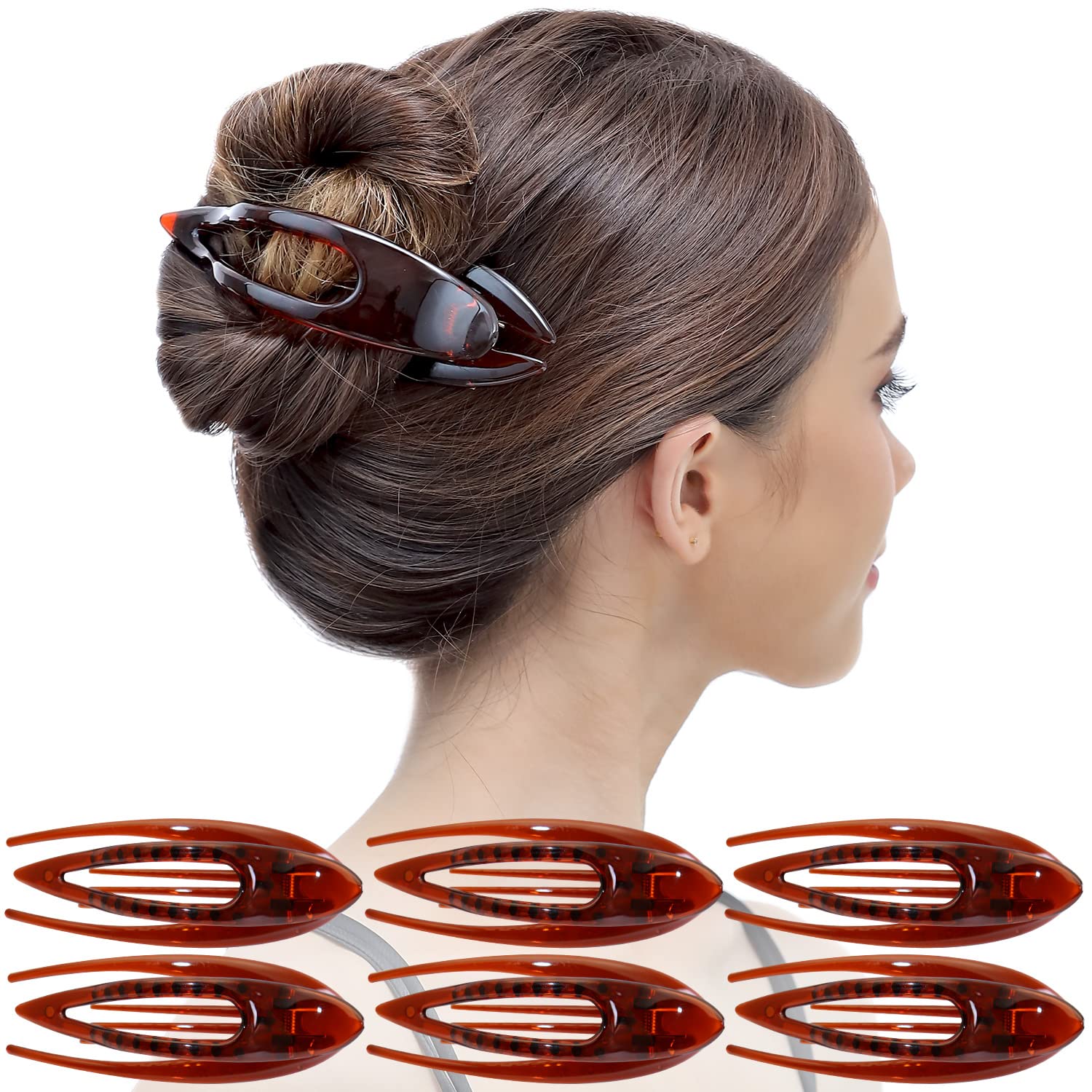 Thumbnail 5 de RC ROCHE Französische Haarspangen 6er-Pack – Geschwungene Haarklammern mit festem Halt, Transparent, Groß