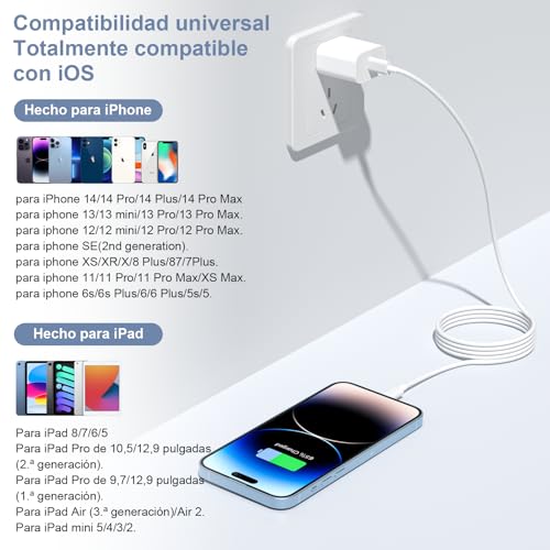 Thumbnail 5 de BSTOEM Cable Cargador para iPhone | Pack 2 cables USB-A a Lightning (1 m + 2 m) con certificación MFi