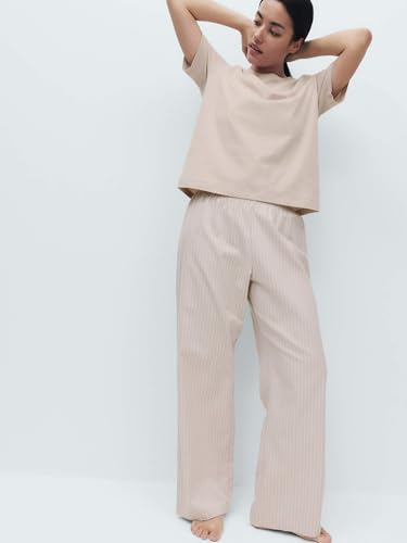 Detalle 2 de Marks & Spencer Pigiama in Puro Cotone da Donna Crema – Comfort classico e praticità